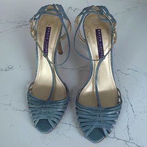 Ralph Lauren Purple Collection high heel T Strap sandals